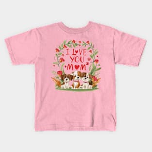 Happy Mother's Day cute dogs for mom Kids T-Shirt